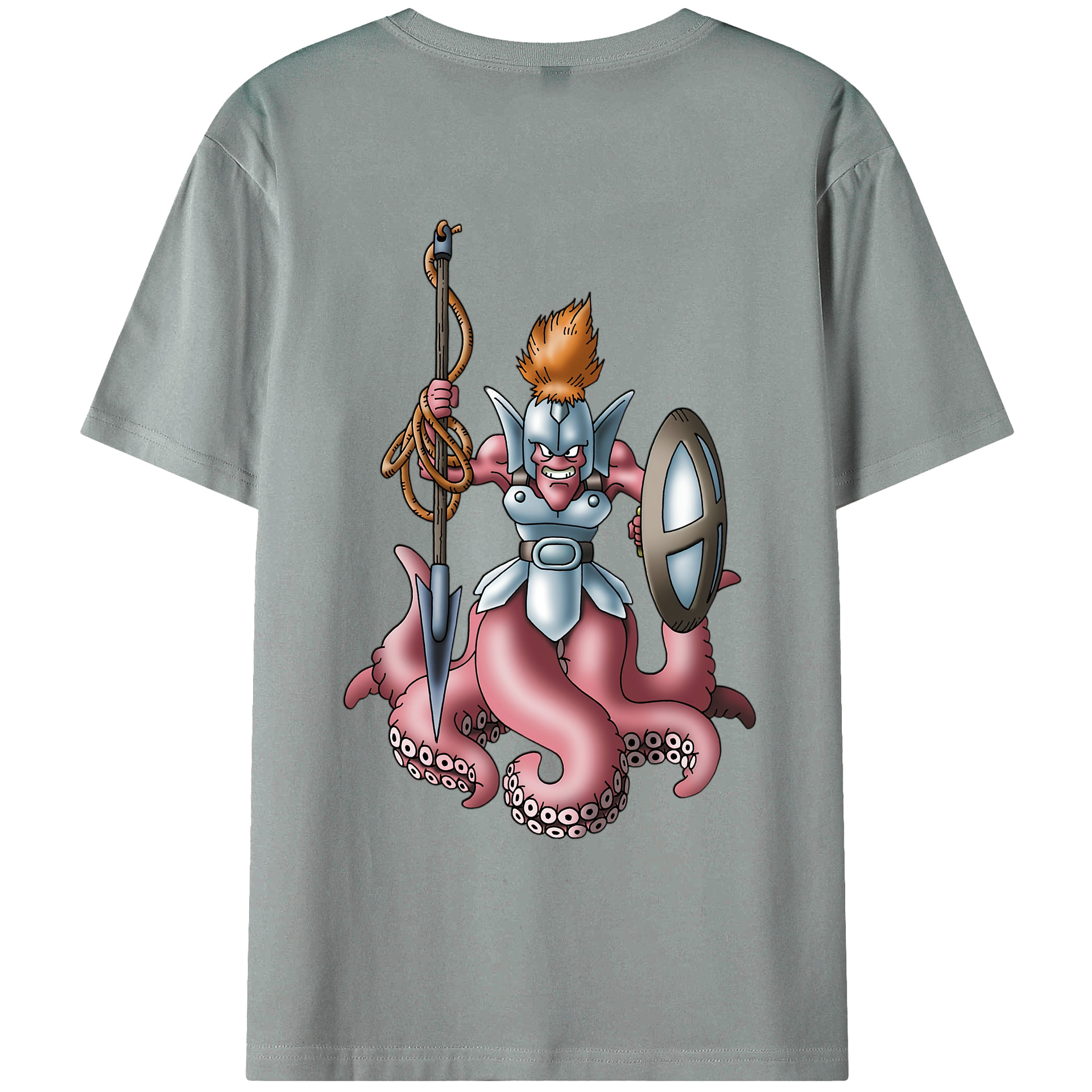 （画像用） ドラゴンクエスト Doragon Kuesuto Dragon Quest 綿100％ メンズ半袖Tシャツ（バックプリント） 通気性